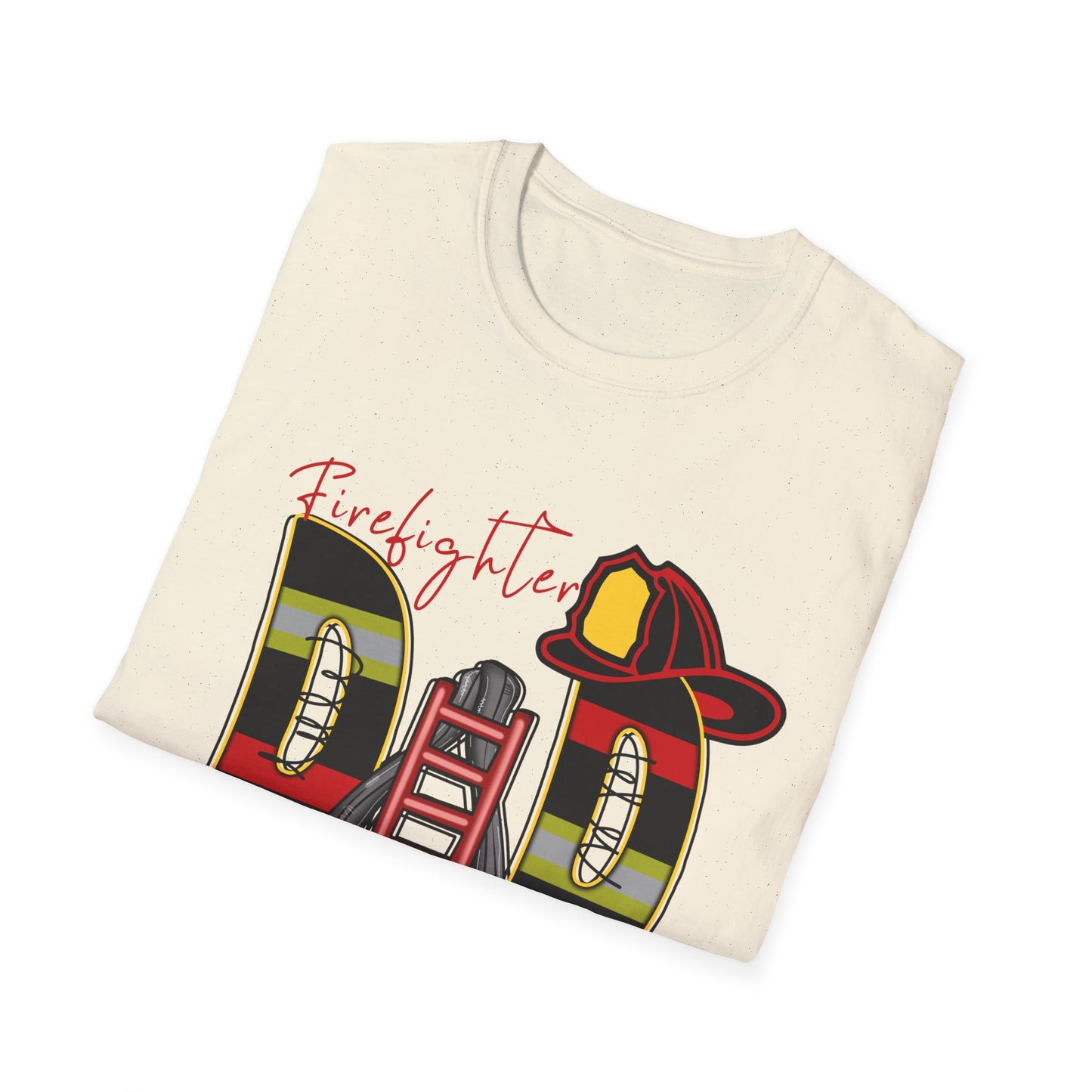 Firefighter Dad Unisex T-Shirt, Unique Gift for Father's Day, Softstyle Tee for Firefighters, Casual Wear, Birthday Gift