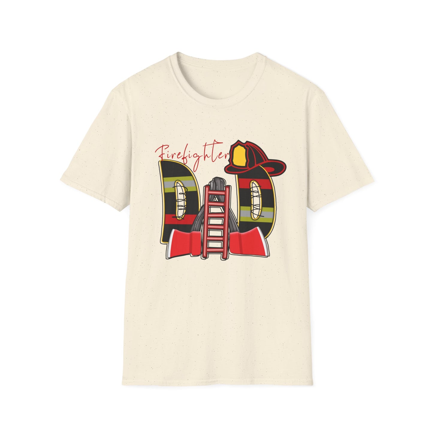 Firefighter Dad Unisex T-Shirt, Unique Gift for Father's Day, Softstyle Tee for Firefighters, Casual Wear, Birthday Gift