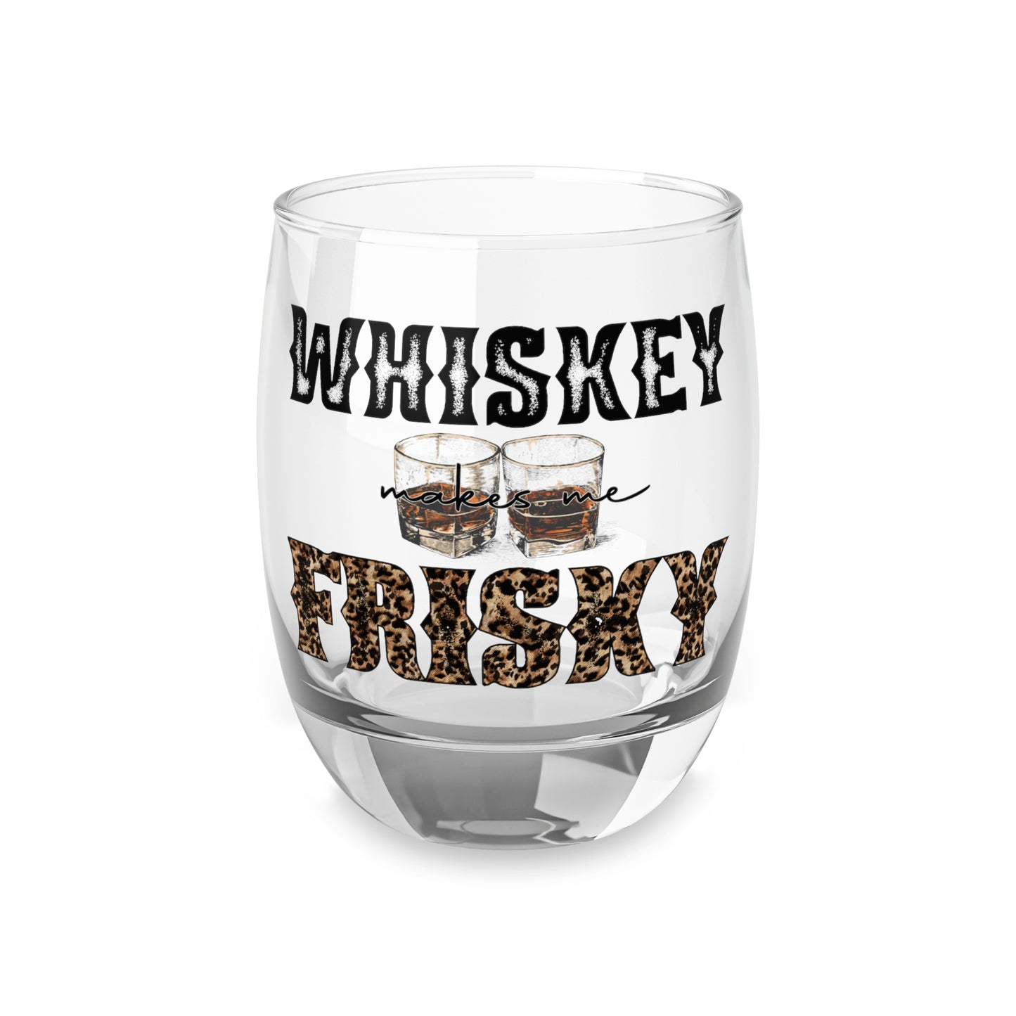 Whiskey Glass with Frisky Design - Perfect Gift for Bourbon Lovers, Home Bar Decor, Celebrations, Birthday, Housewarming